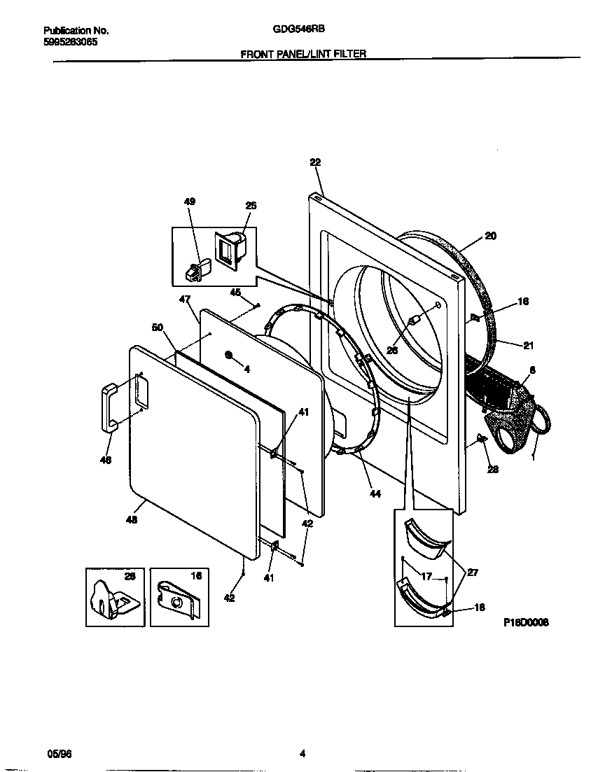 FRONT PANEL/LINT FILTER