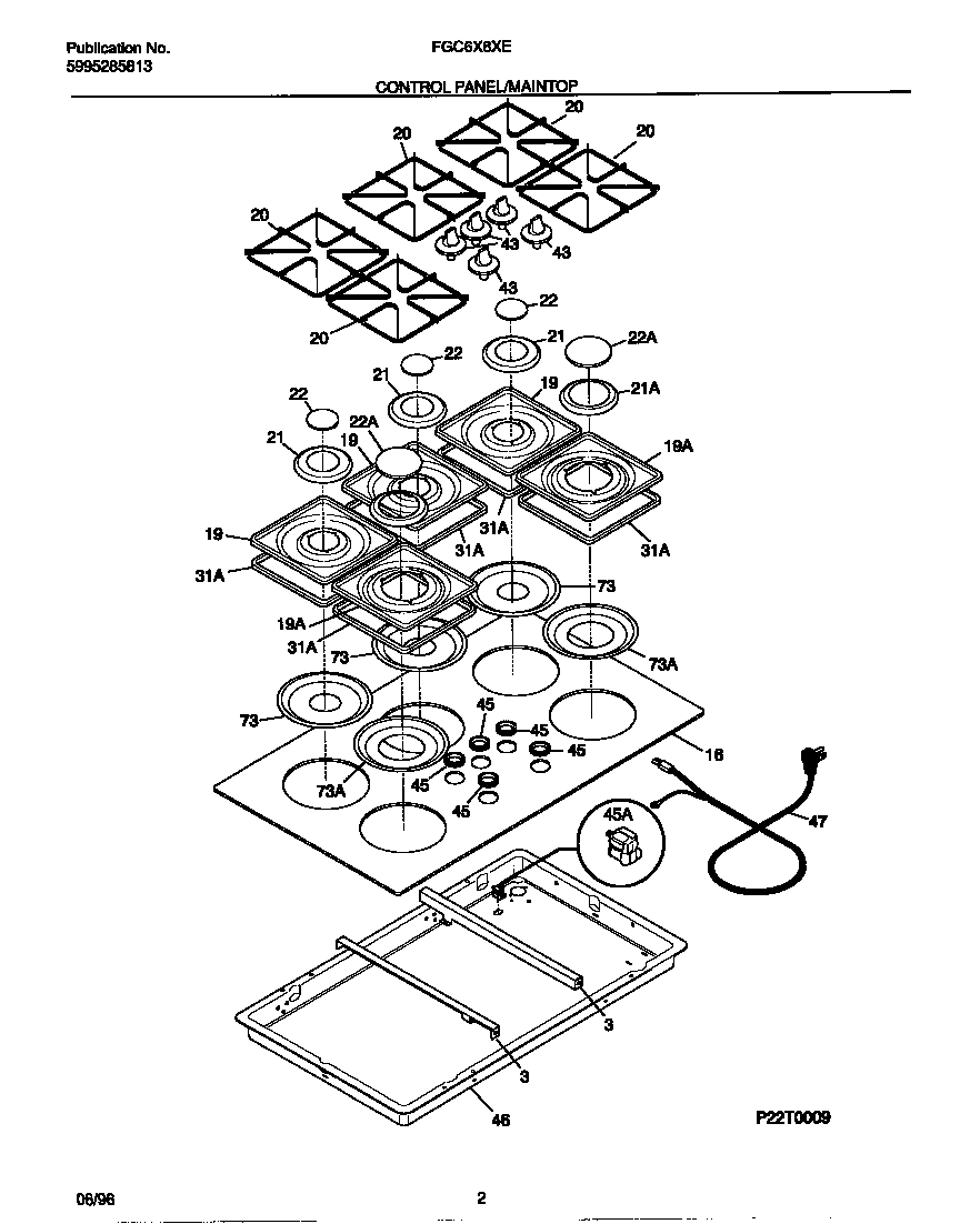 Control panel/main top