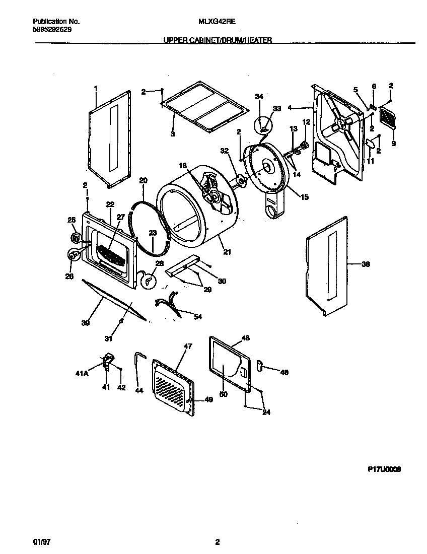Upper cabinet/drum/heater