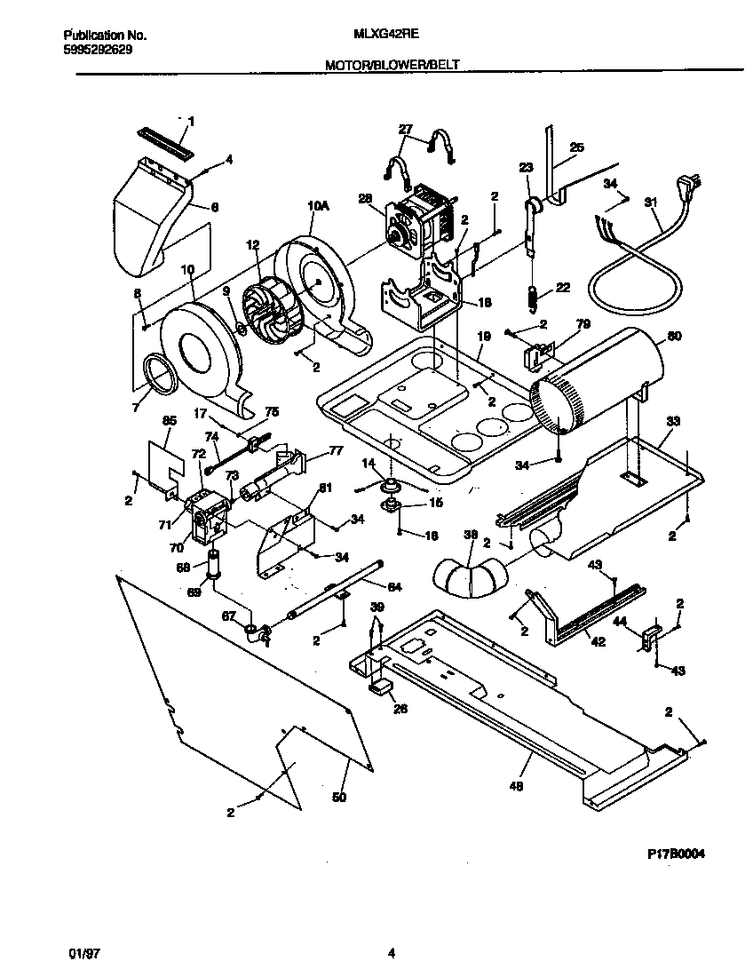 Motor/blower/belt