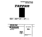 Tappan TGB500CFB1 cover diagram