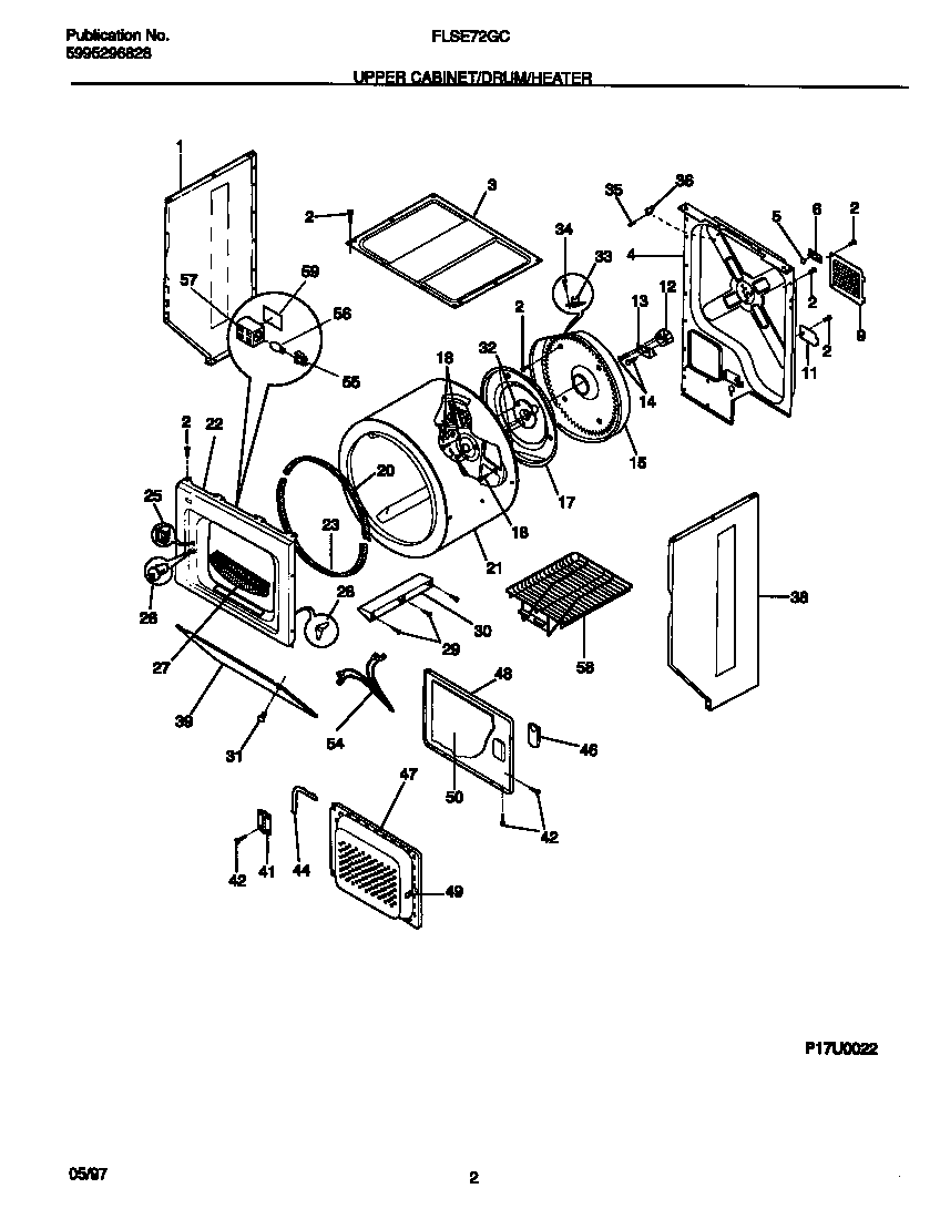Upper cabinet/drum/heater