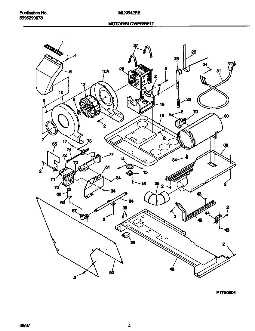 Motor/blower/belt