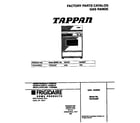 Tappan TGF334WFSC cover diagram