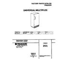 Universal/Multiflex (Frigidaire) MFU16F7FW1 cover diagram