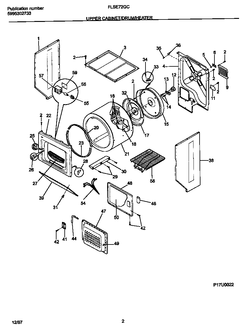 Upper cabinet/drum/heater