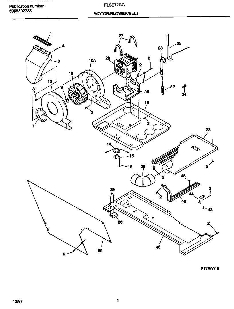 Motor/blower/belt