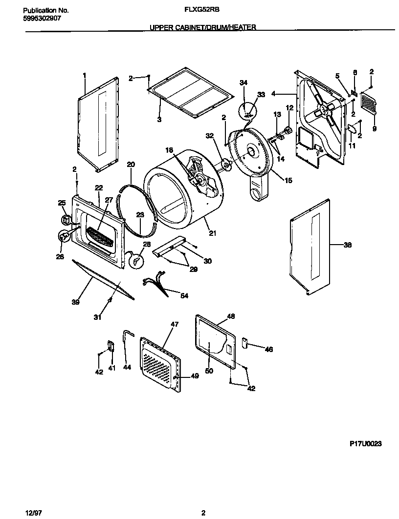 Upper cabinet/drum/heater