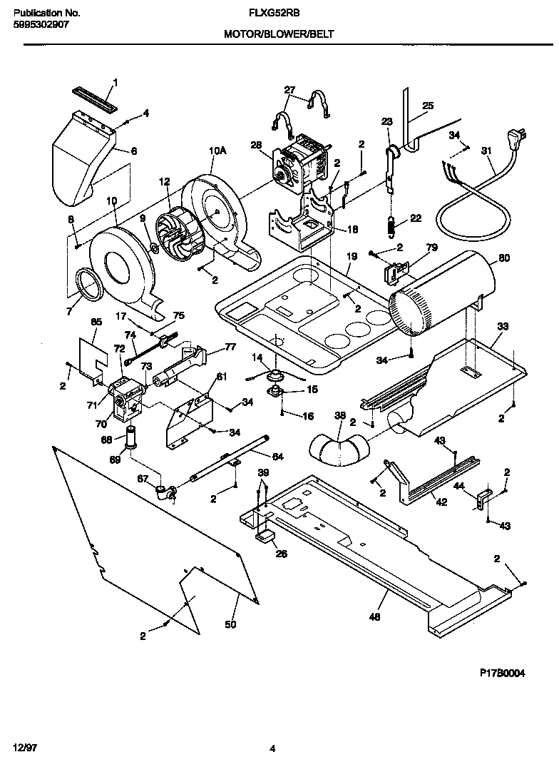 Motor/blower/belt