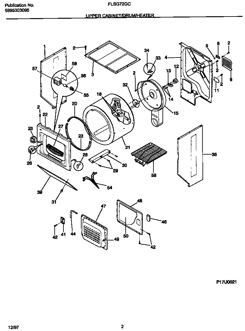 Upper cabinet/drum/heater