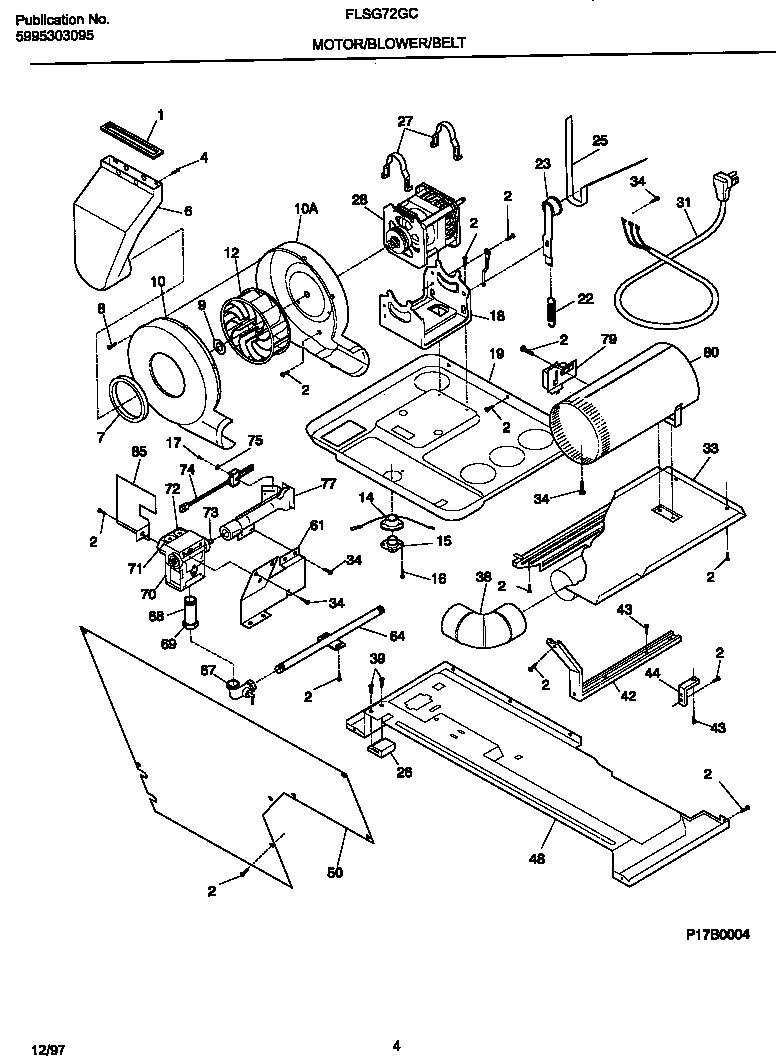Motor/blower/belt