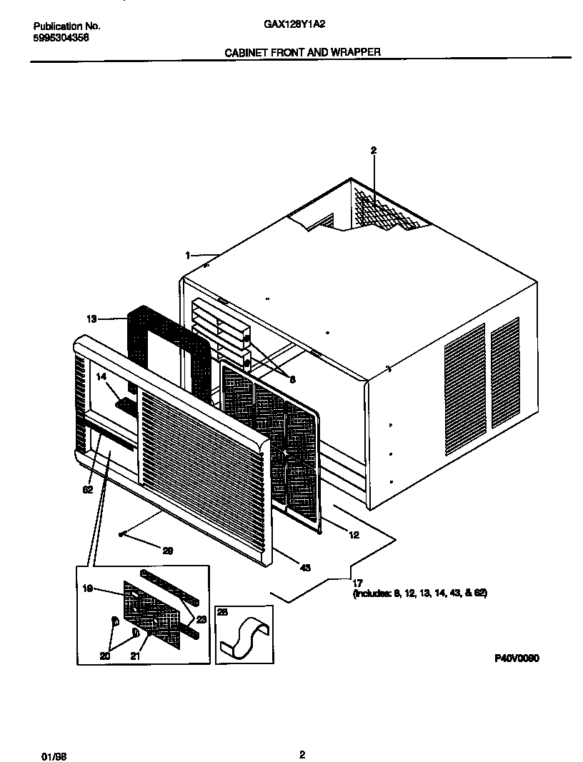 Cabinet front and wrapper