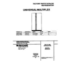 Universal/Multiflex (Frigidaire) MRS20HRAD8 cover diagram