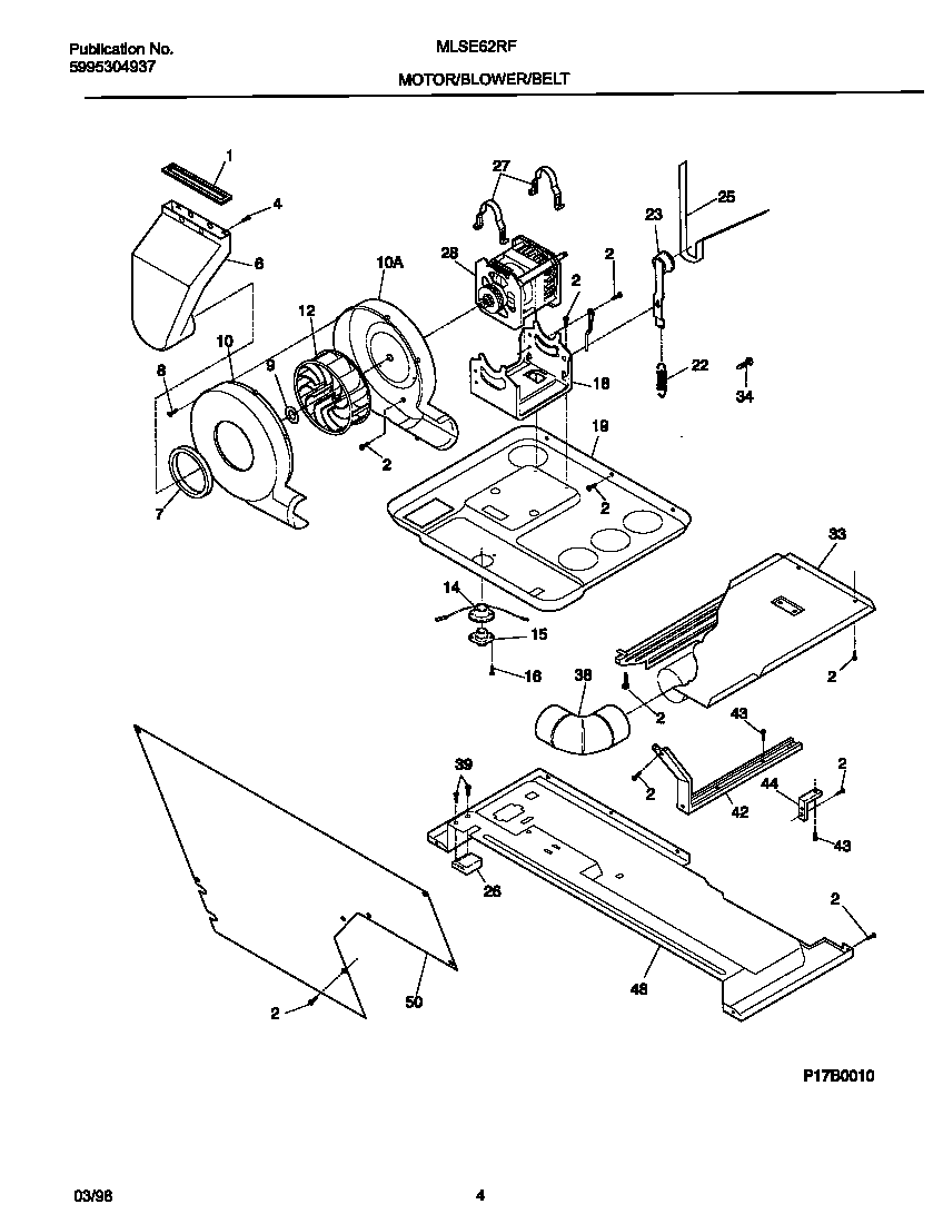 Motor/blower/belt