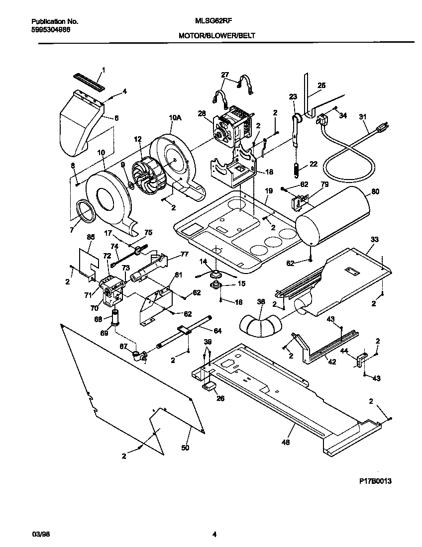 MOTOR/BLOWER/BELT