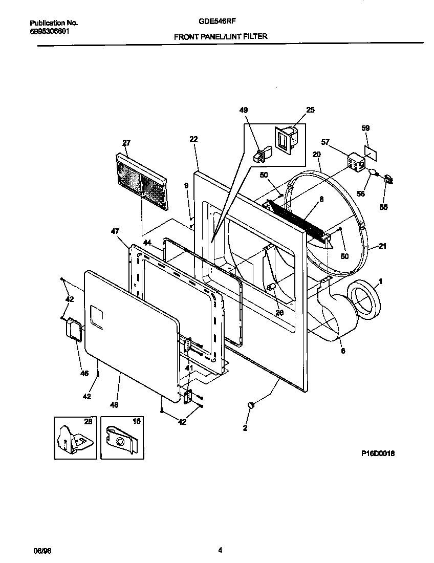 FRONT PANEL/LINT FILTER