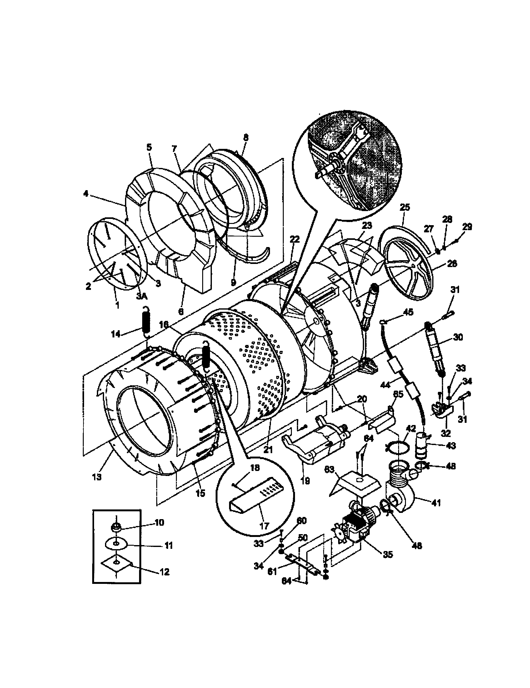 Tub and motor
