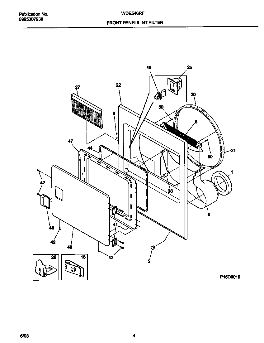 FRONT PANLE/LINT FILTER