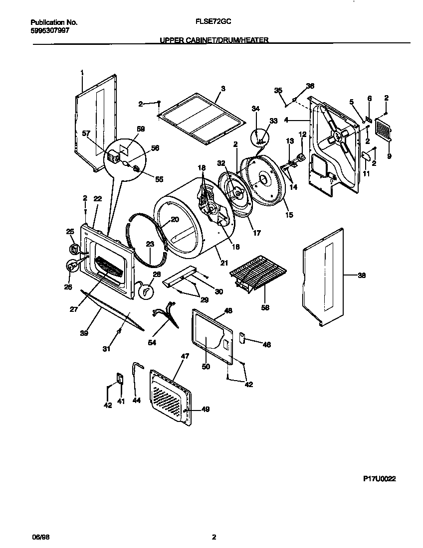 Upper cabinet/drum/heater