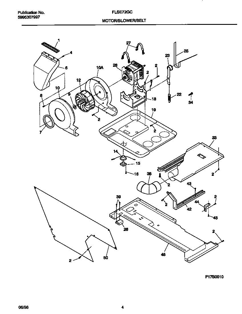 Motor/blower/belt