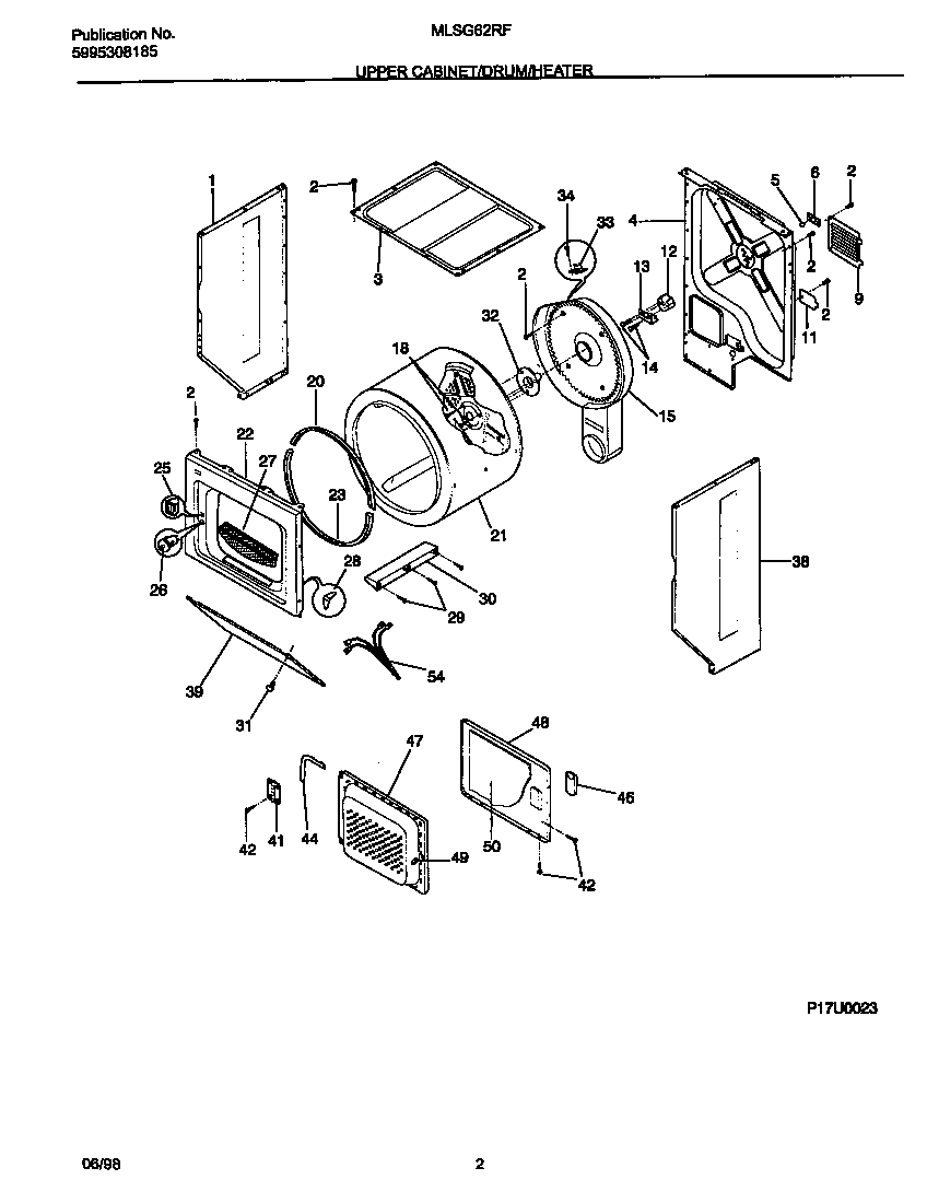 Upper cabinet/drum/heater