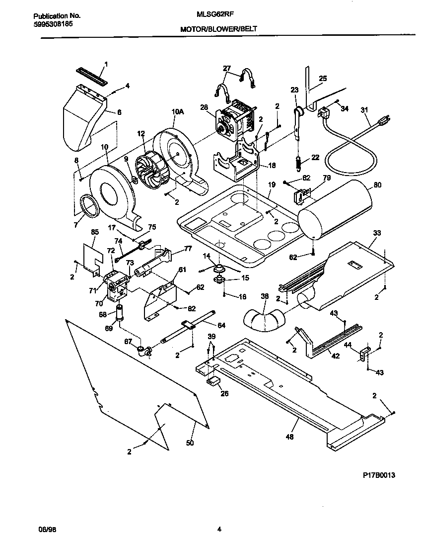 Motor/blower/belt