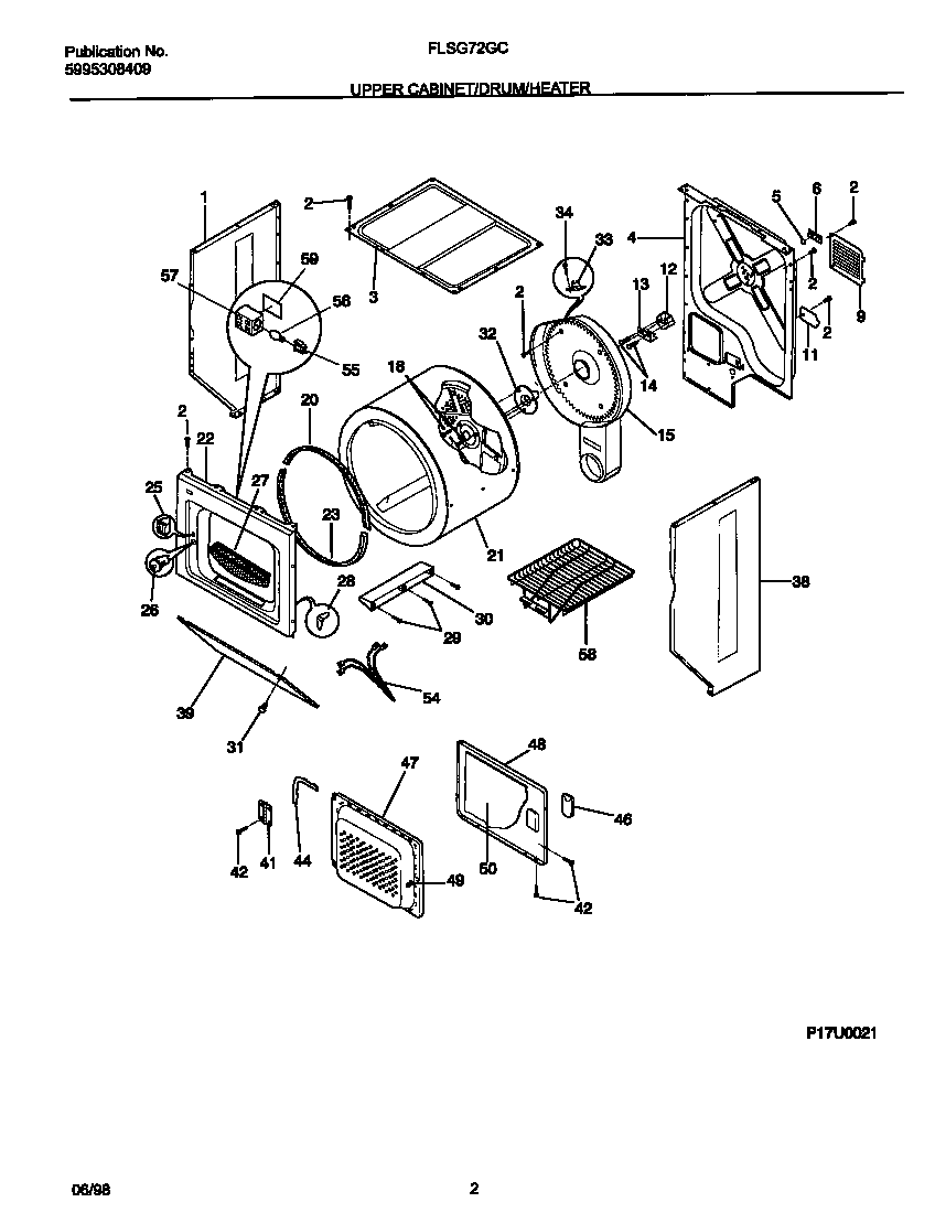 Upper cabinet/drum/heater
