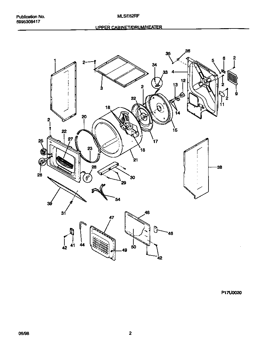 Upper cabinet/drum/heater