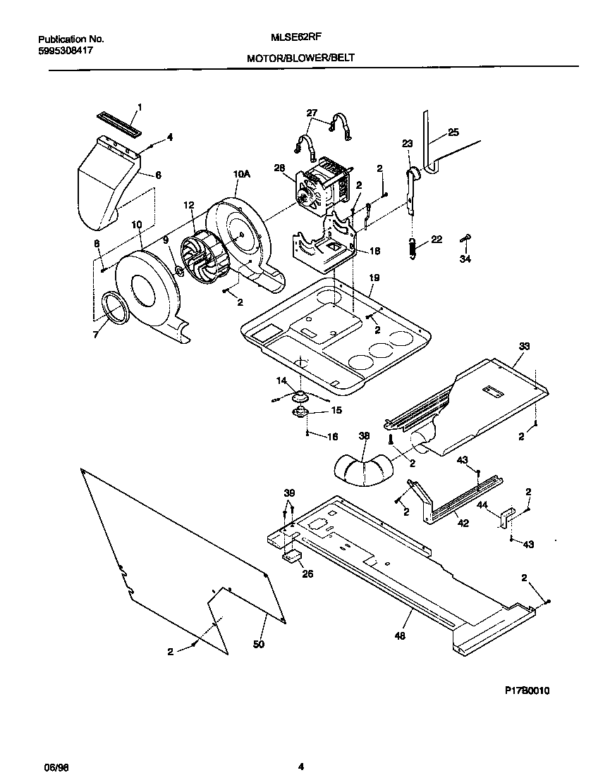 Motor/blower/belt