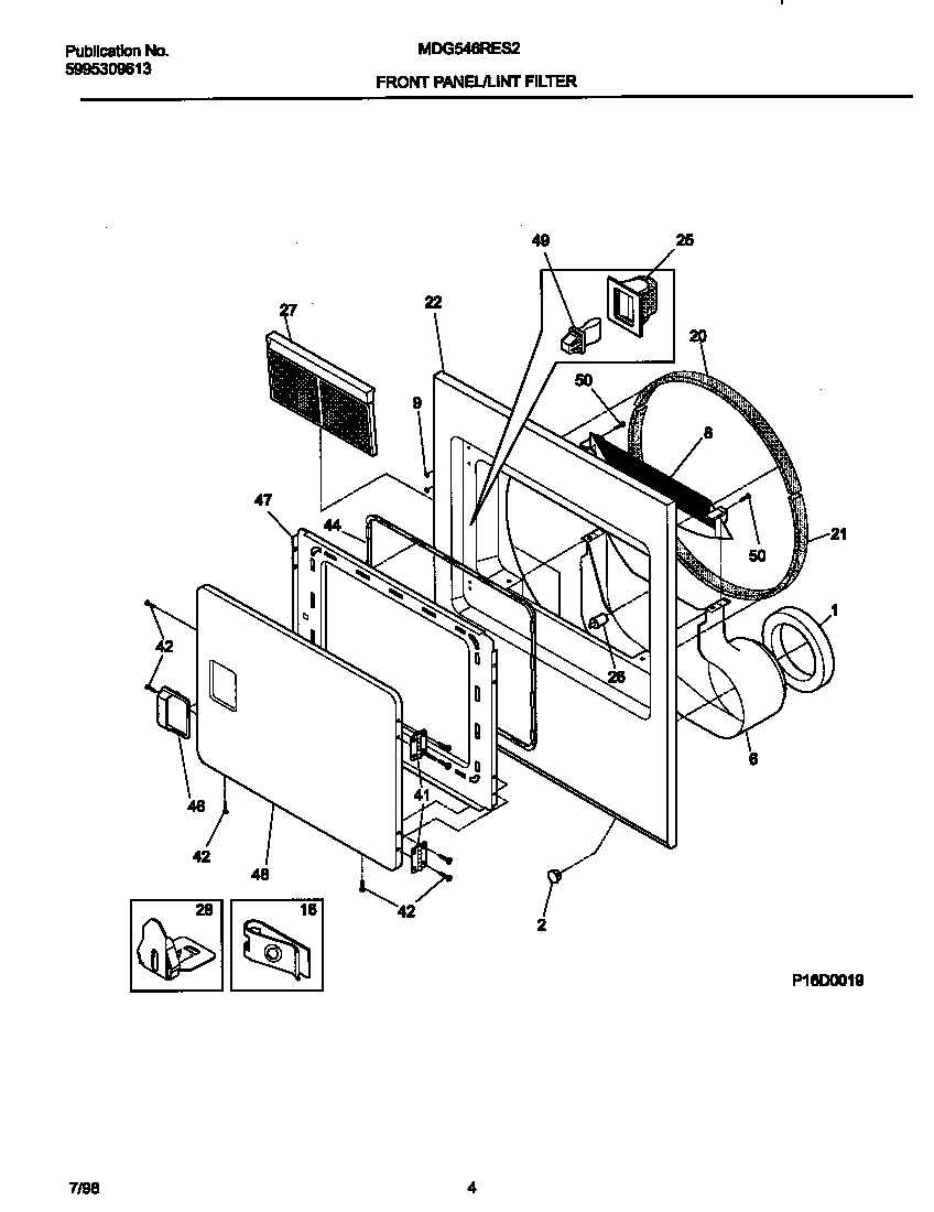 FRONT PANEL/LINT FILTER