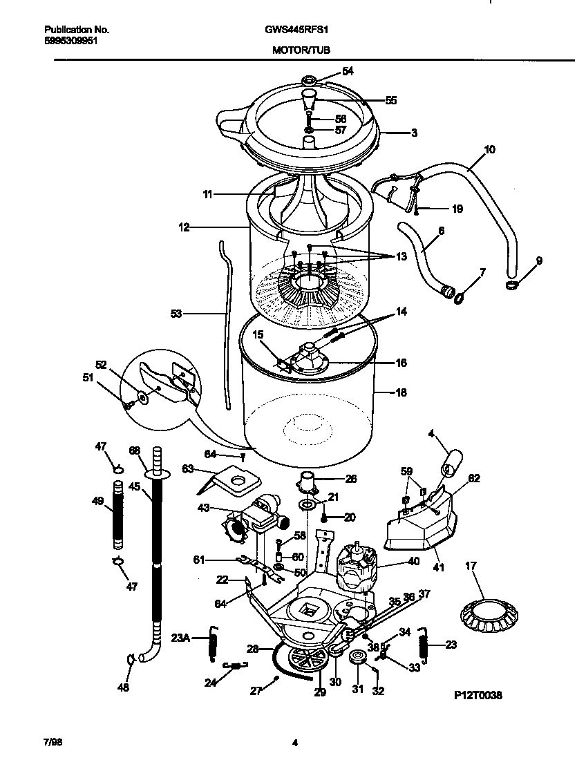 WASHER MOTOR, HOSE