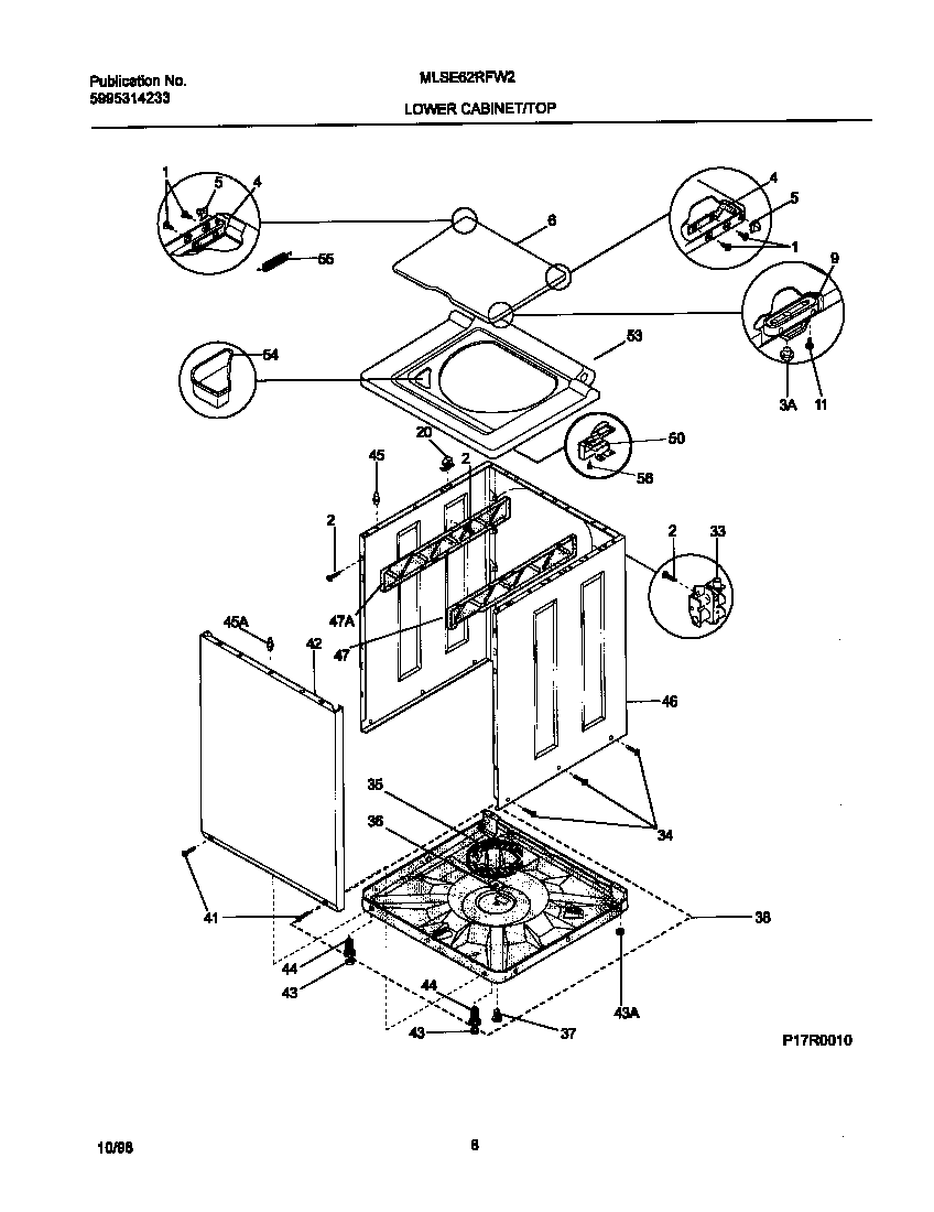 P17R0010 WSHR CAB,TOP