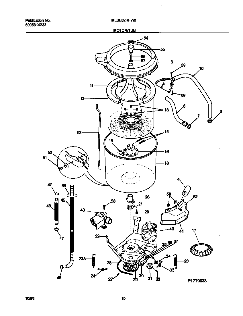 P17t0033 wshr mtr,hose