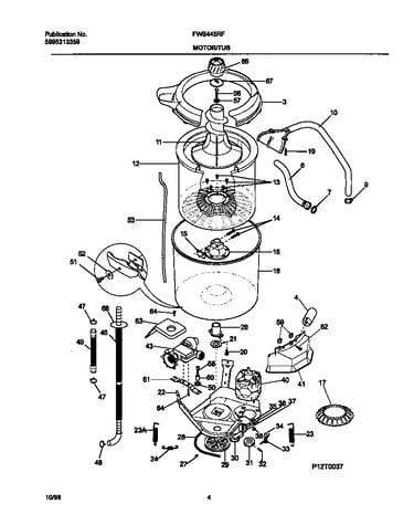 P12t0037 wshr mtr, hose