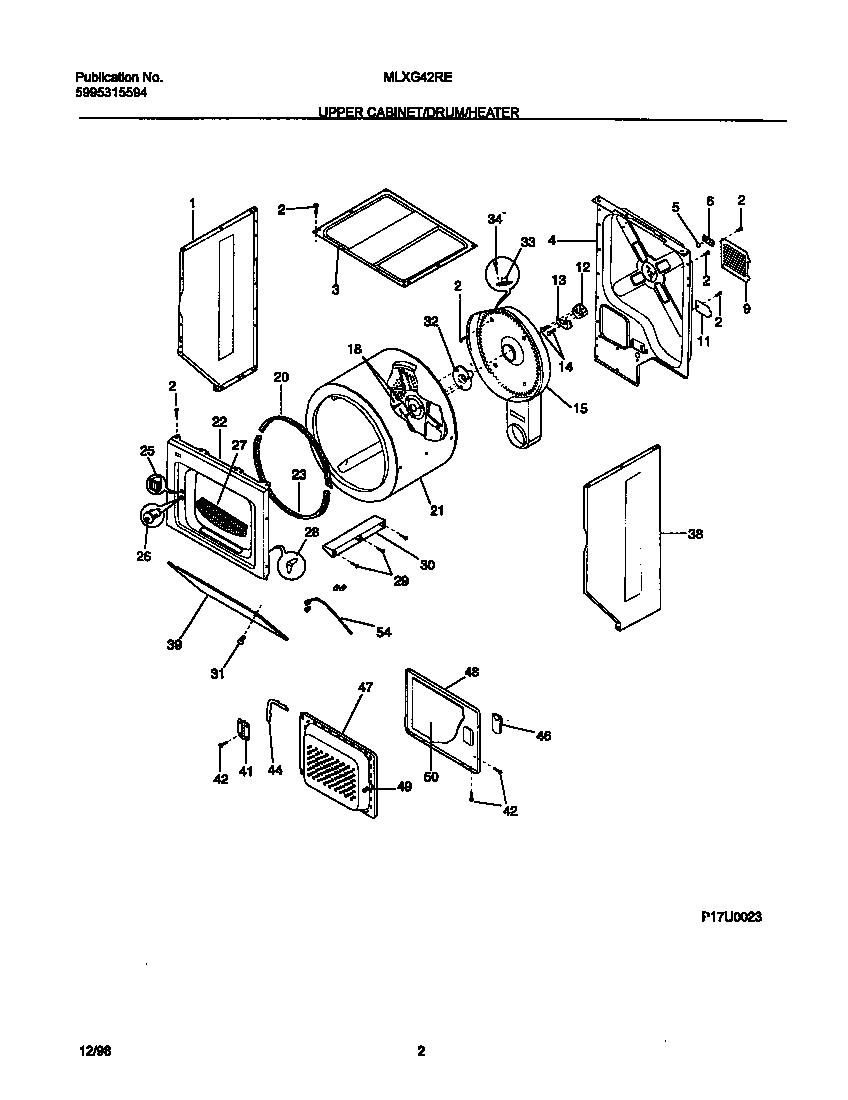 Upper cabinet/drum heater