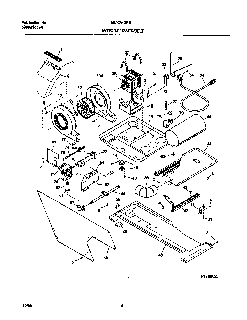 Motor/blower/belt