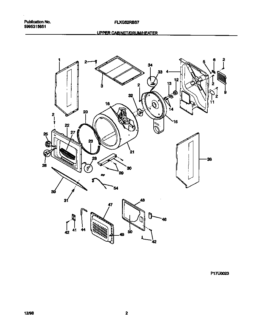 Upper cabinet/drum/heater