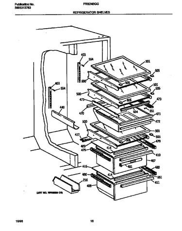 Refr shelves
