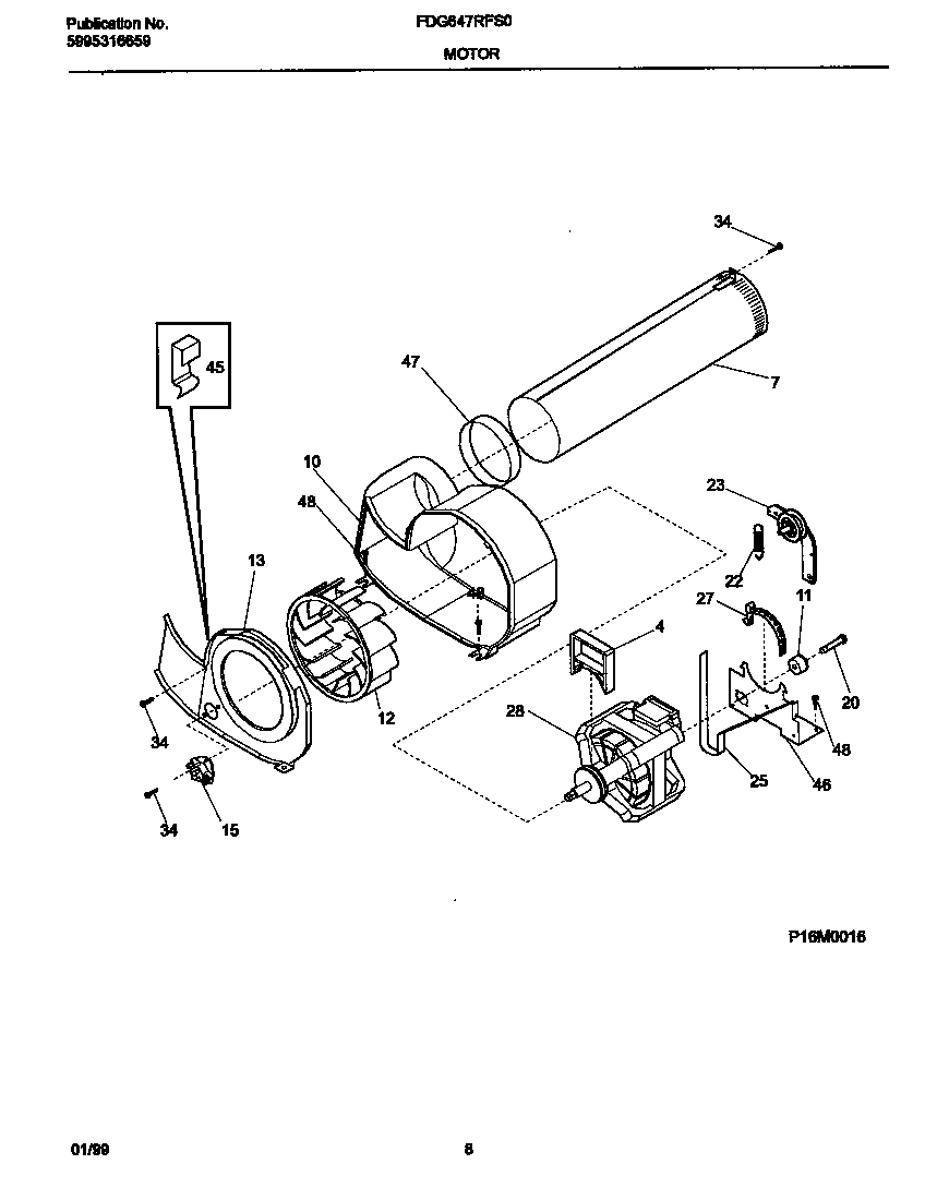 P16m0016 motor, blower