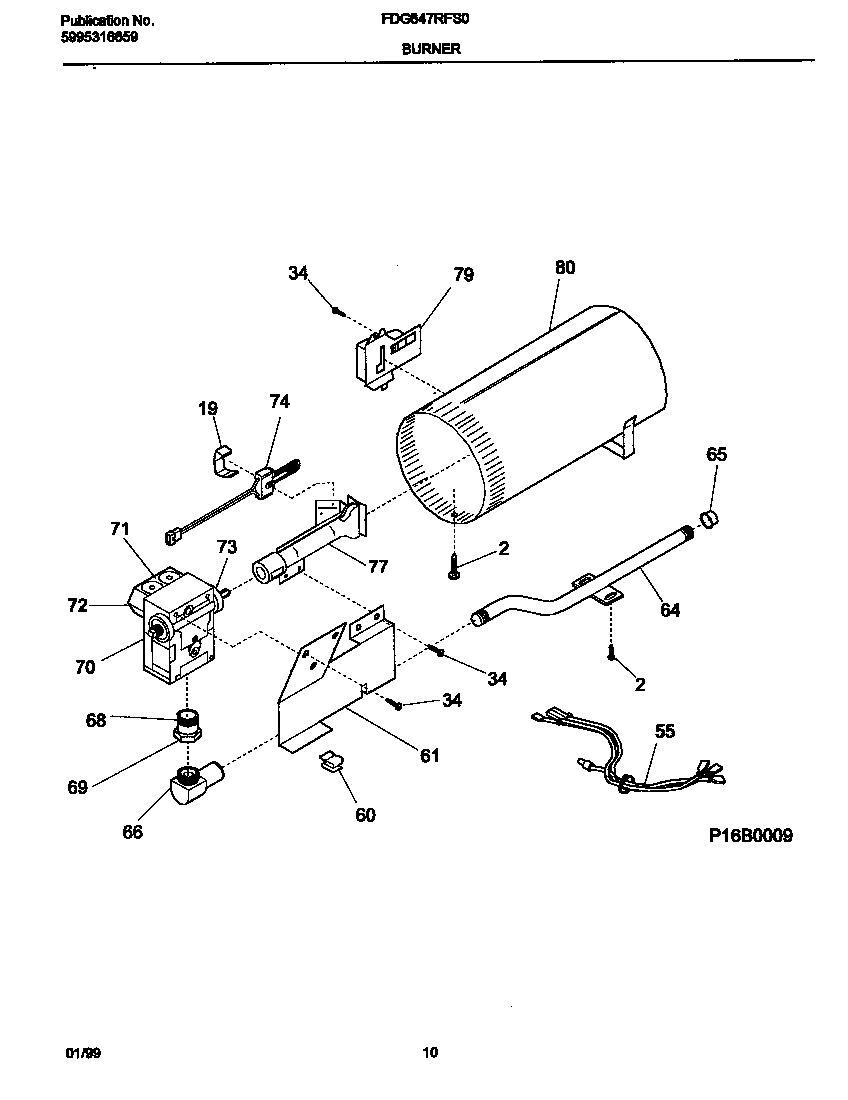 P16b0009 burner, valve