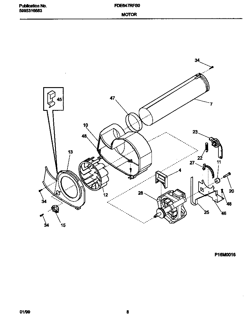 P16M0016 MOTOR, BLOWER