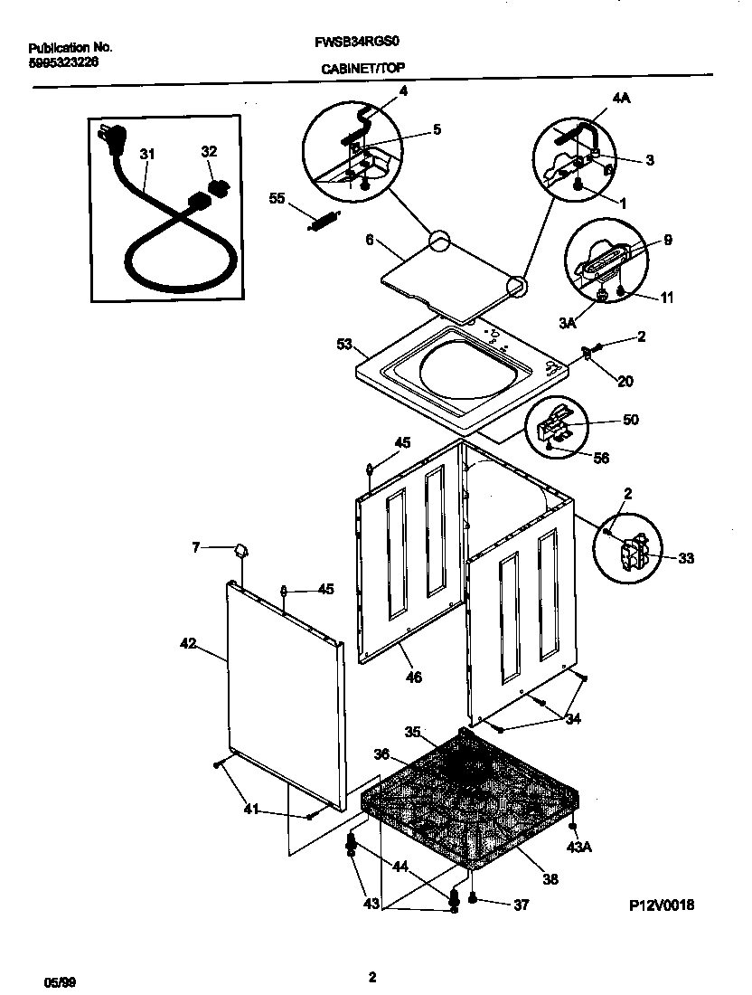 P12V0018 WSHR CAB,TOP