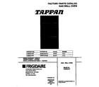 Tappan TGB504CFS3 cover diagram