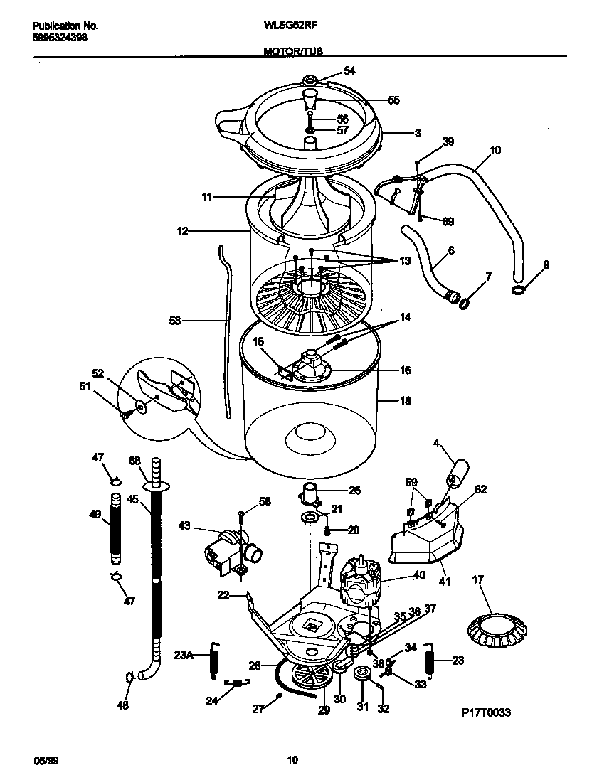 P17t0033 wshr mtr,hose