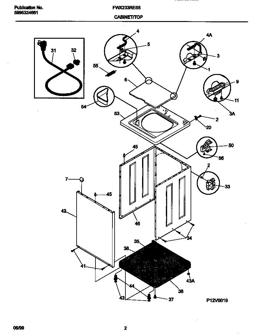 P12V0019 WSHR CAB,TOP