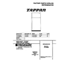 Tappan TRT18NRHD0 cover diagram