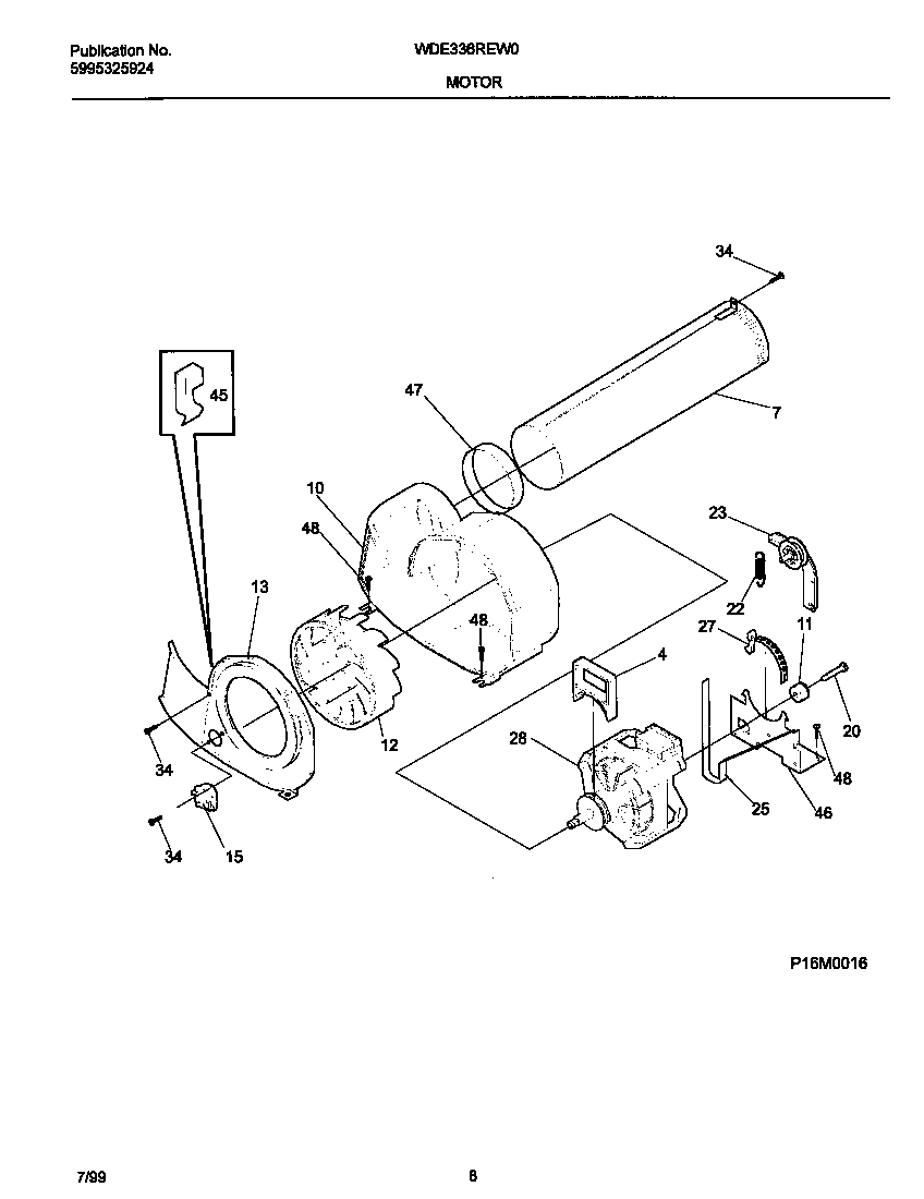 P16m0016 motor, blower