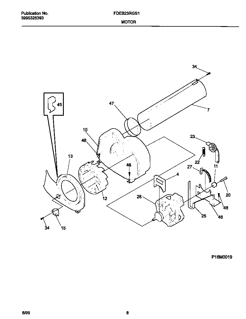P16m0019 motor, blower