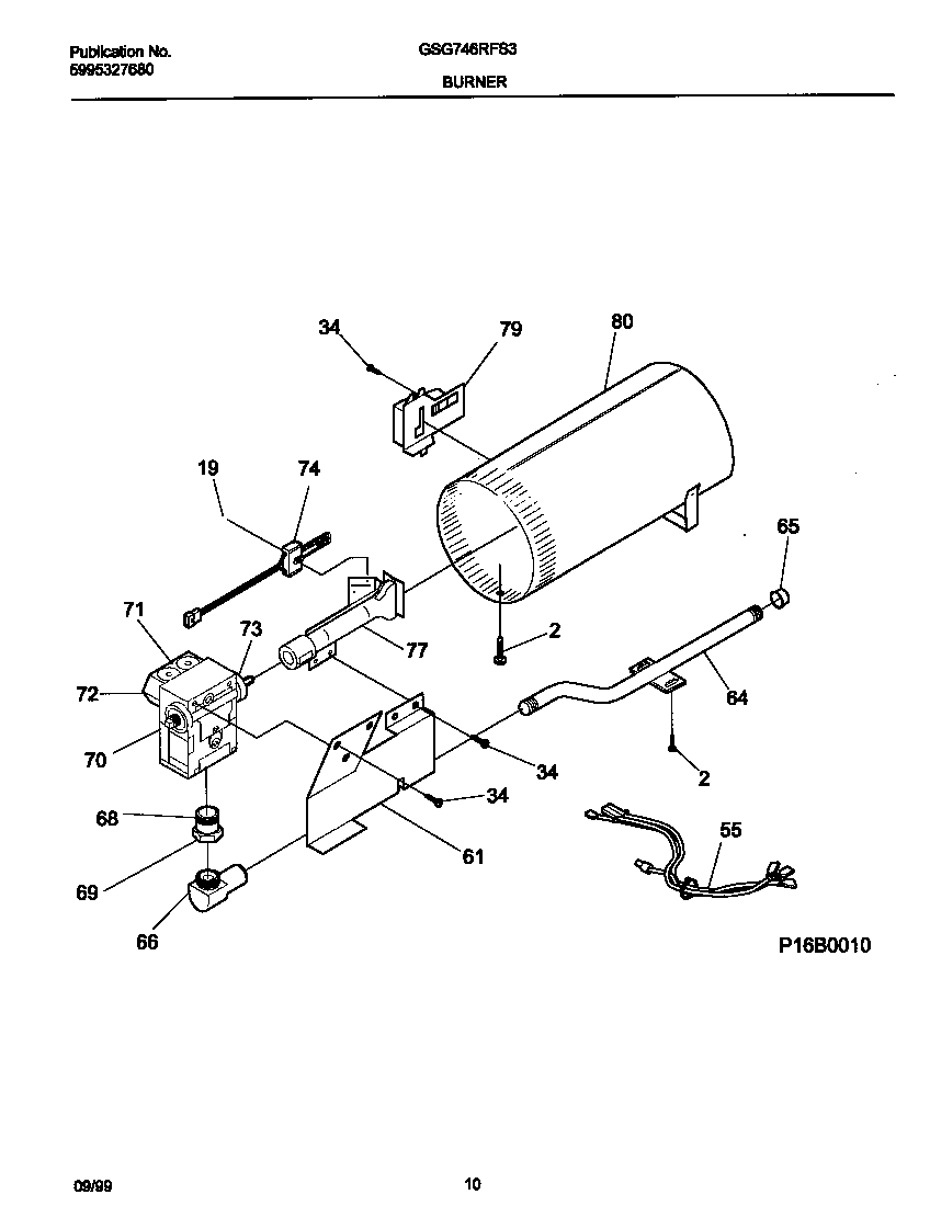 P16B0010 BURNER,VALVE