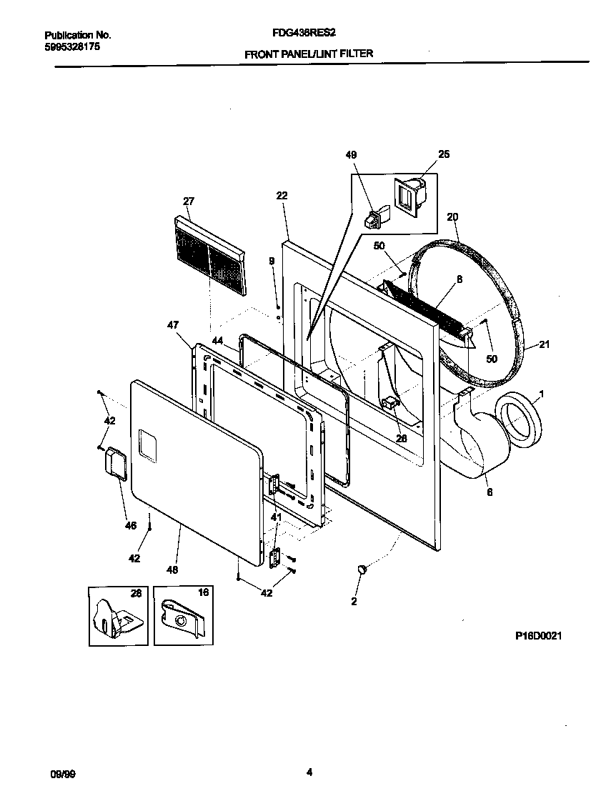 FRONT PANEL/LINT TRAP